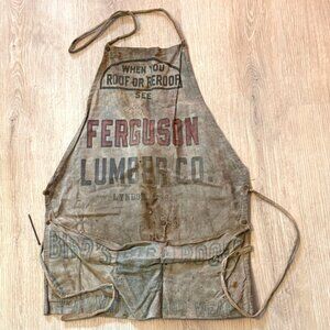 50s 60s Distressed Work Apron Lumber Roofing Ferguson Pocket Utility Vintage